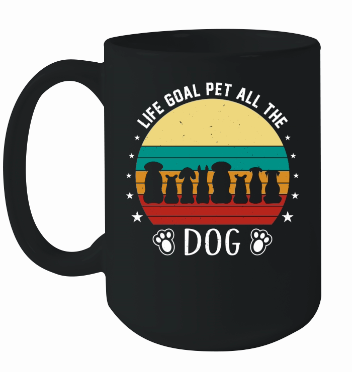 Life Goal Pet All The Dogs Vintage Ceramic Mug