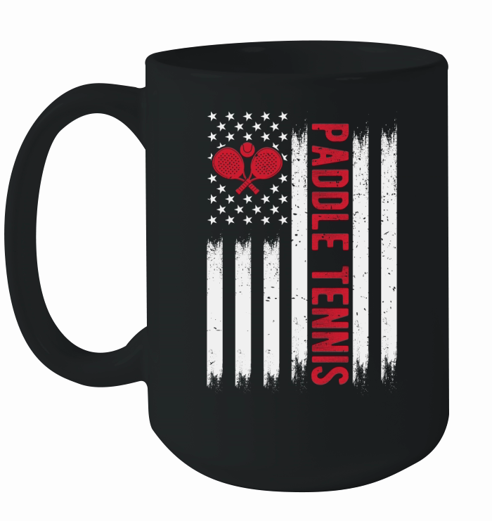 Usa Flag Paddle Tennis Ceramic Mug