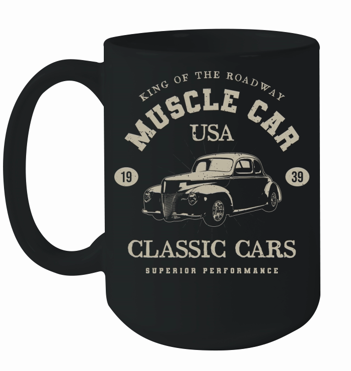USA Vintage muscle cars tee poster graphics (1) Ceramic Mug