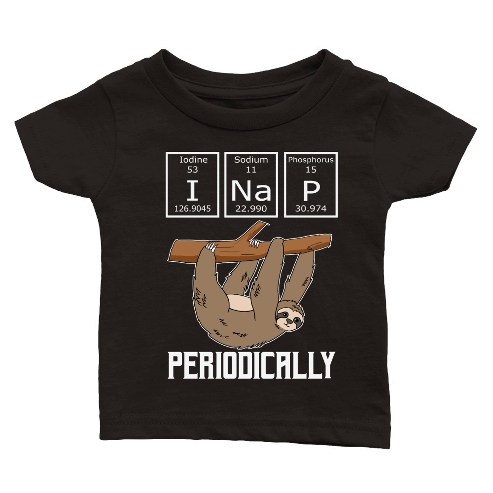 A220315 07 Funny Science Sloth, I Nap Periodically Classic Baby Crewneck T-shirt