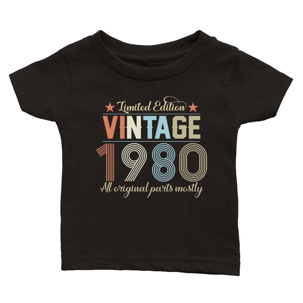 Birthday   Limited Edition Vintage 1980 Classic Baby Crewneck T-shirt