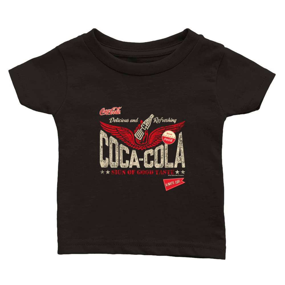 Coca-Cola Sign Of Good Taste Wings Vintage Logo Classic Baby Crewneck T-shirt