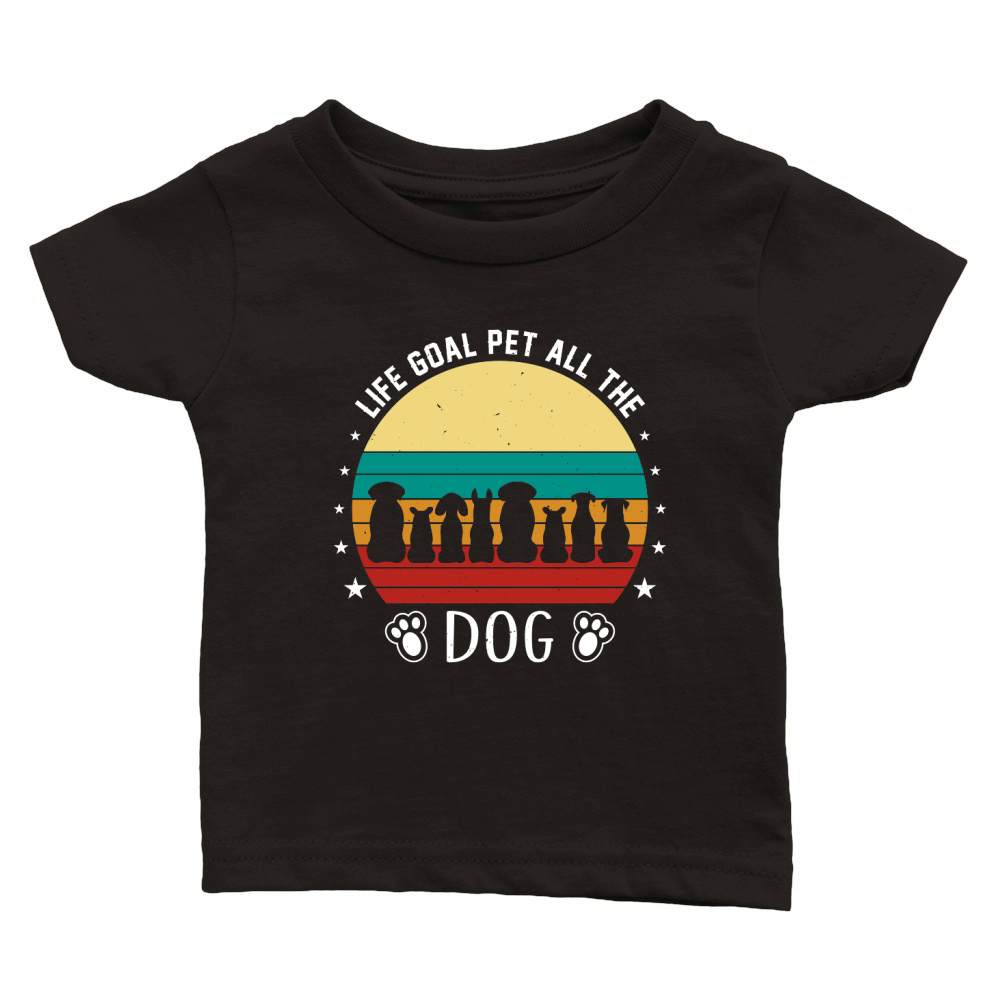 Life Goal Pet All The Dogs Vintage Classic Baby Crewneck T-shirt