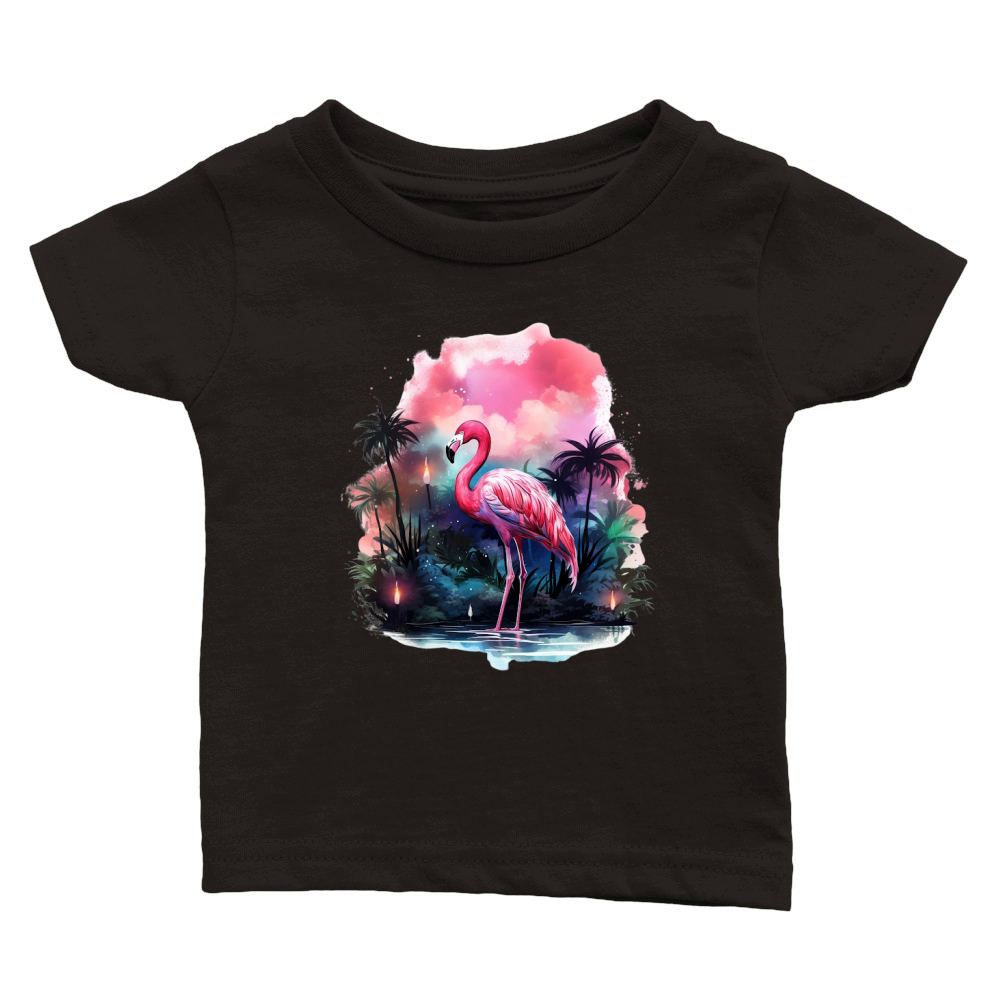 Night Flamingo 3 Classic Baby Crewneck T-shirt