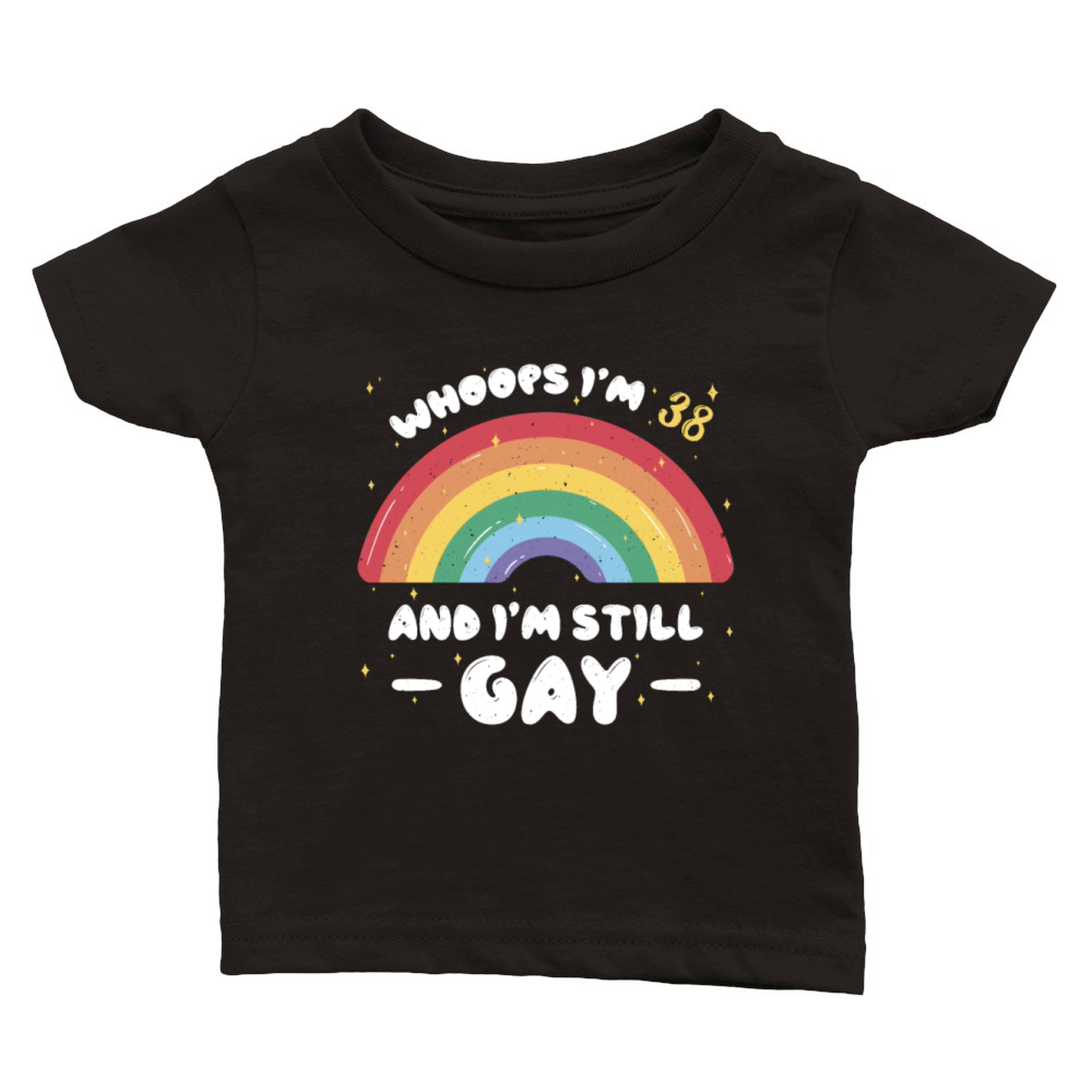 Rainbow Age 38 Years Gay Pride LGBT Pride Month Classic Baby Crewneck T-shirt