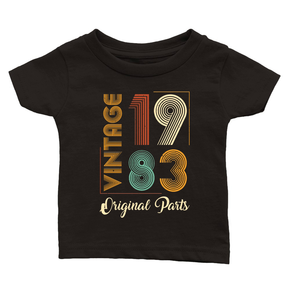 Vintage 1983 Original Parts Birthday (1) Classic Baby Crewneck T-shirt