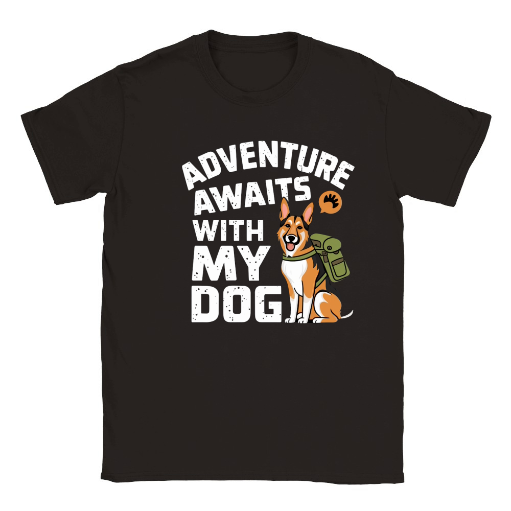 Adventure Awaits with My Dog Classic Kids Crewneck T-shirt