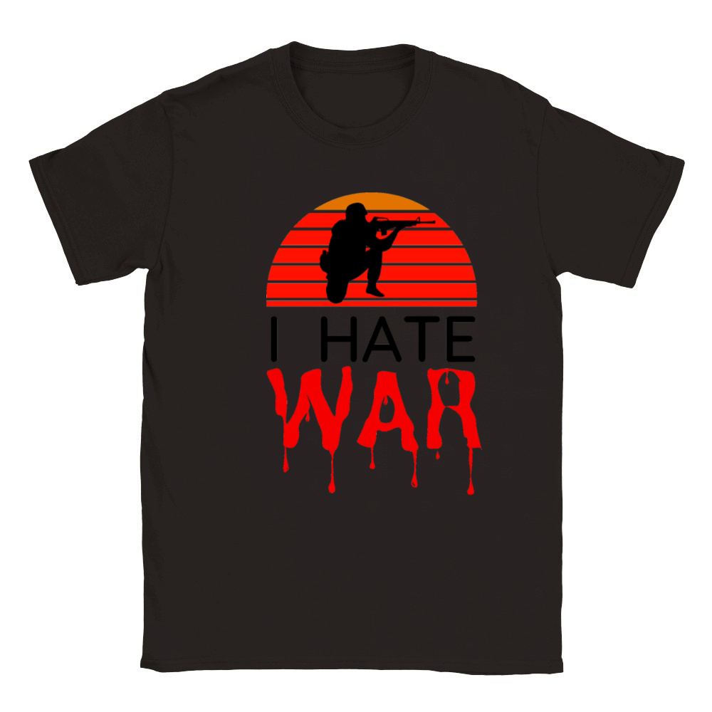 Hate war bloody text retro vintage design Classic Kids Crewneck T-shirt