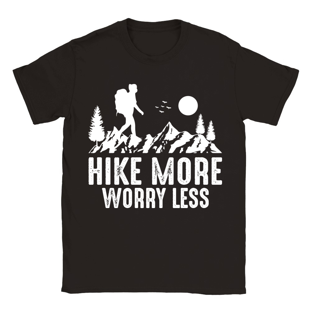 Hike More Worry Less Classic Kids Crewneck T-shirt