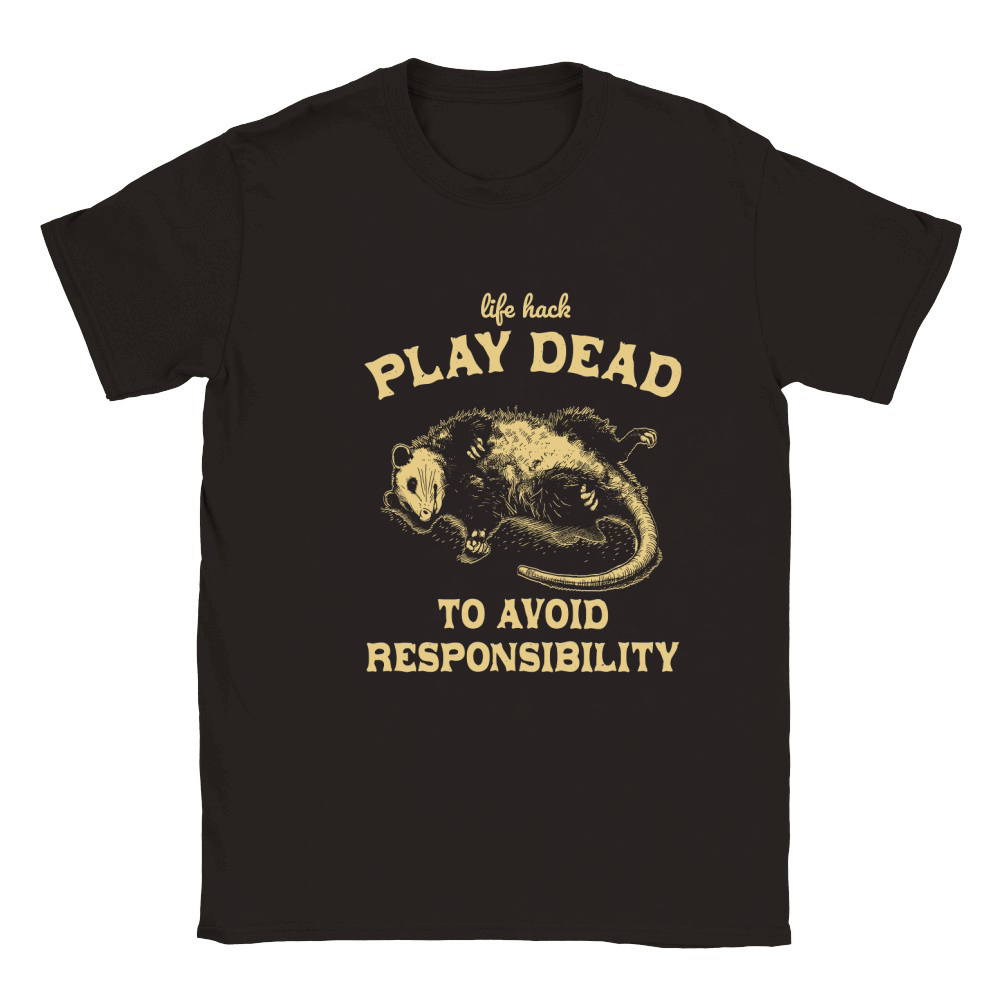 Life hack Play Dead To Avoid D Yellow Classic Kids Crewneck T-shirt