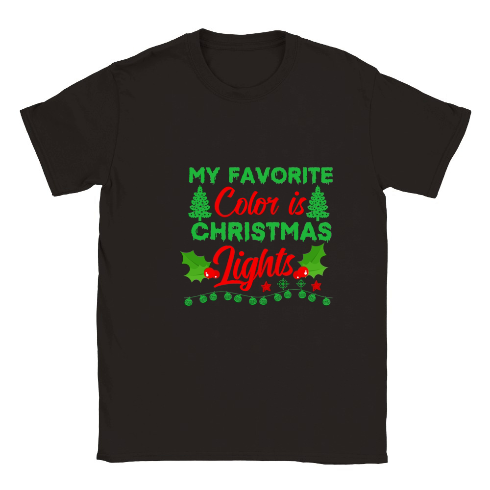 My Favorite Color is Christmas Lights  2 Classic Kids Crewneck T-shirt