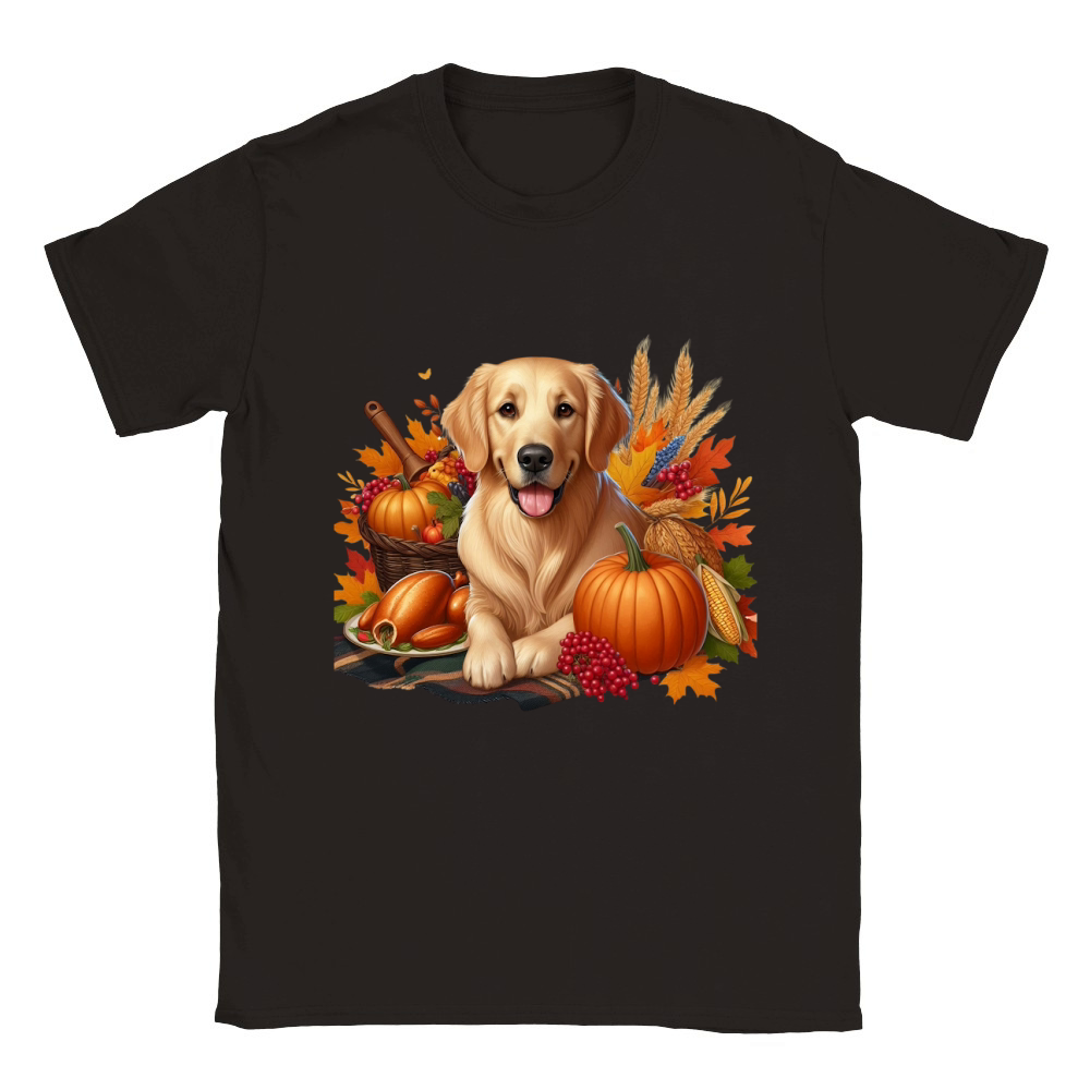 Retriever Thanksgiving Dog clipart (2) Classic Kids Crewneck T-shirt