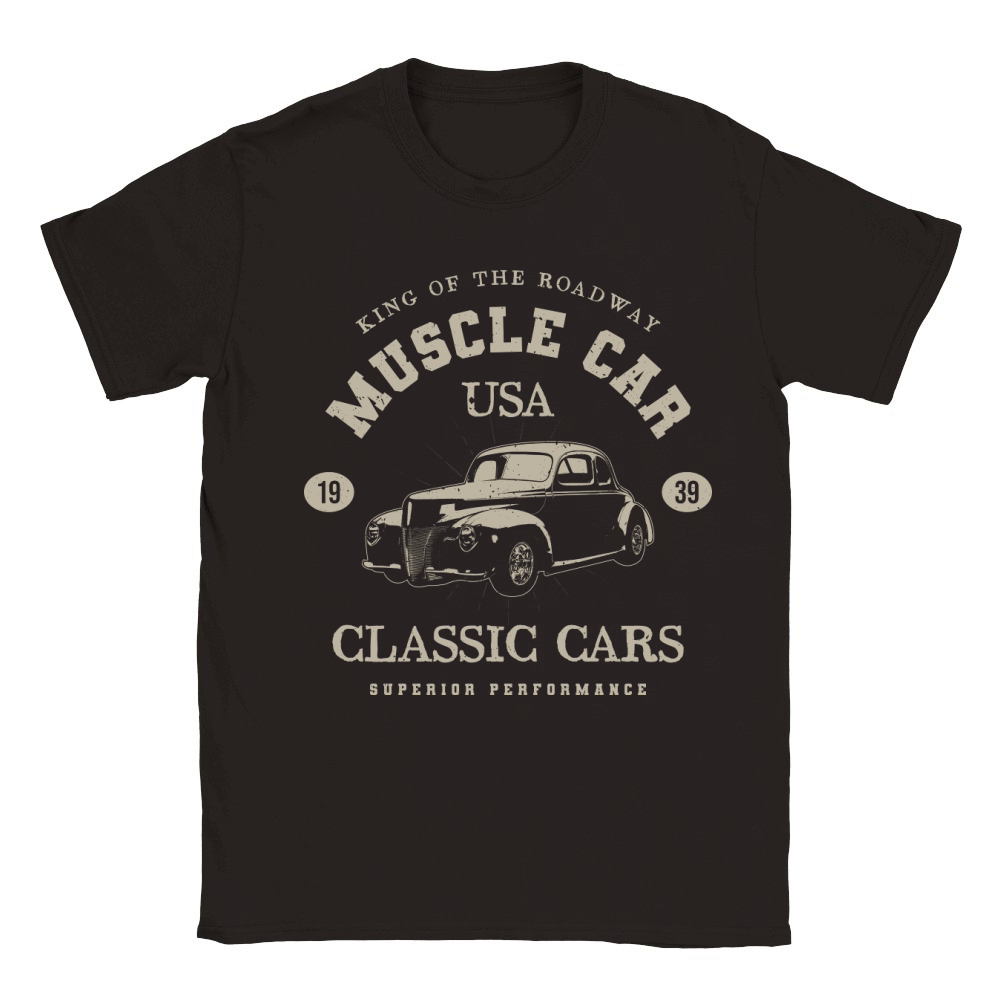 USA Vintage muscle cars tee poster graphics (1) Classic Kids Crewneck T-shirt