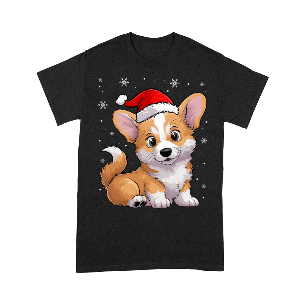adorable corgi dog wearing santa hat Comfort T-shirt