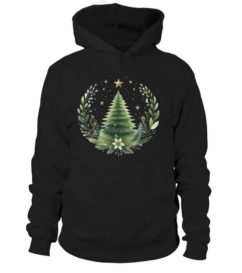 Watercolor Christmas tree Clipart 03 Hoodie Unisex