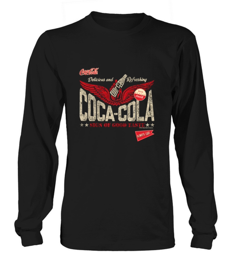 Coca-Cola Sign Of Good Taste Wings Vintage Logo Long sleeved Unisex