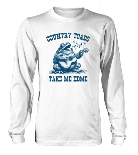 Country Toads Take Me Home L Blue Long sleeved Unisex