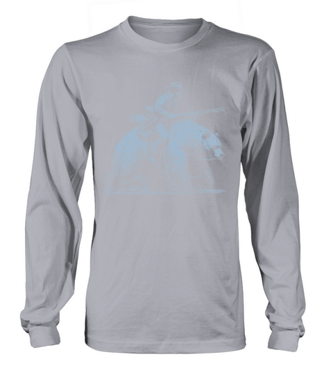 Cowboy Riding Bear D Grey Long sleeved Unisex