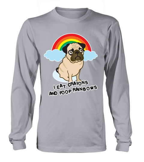 Rainbow poop pug Long sleeved Unisex