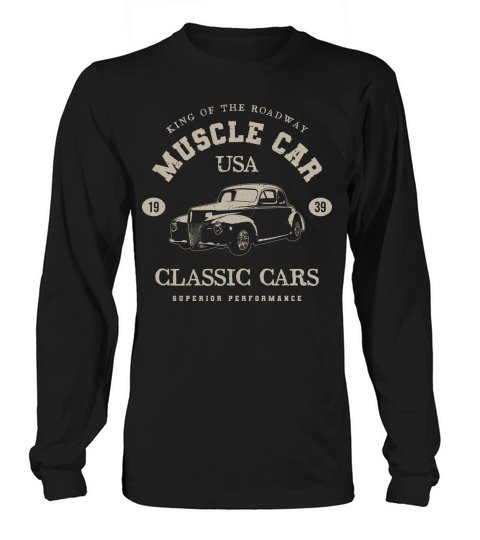 USA Vintage muscle cars tee poster graphics (1) Long sleeved Unisex
