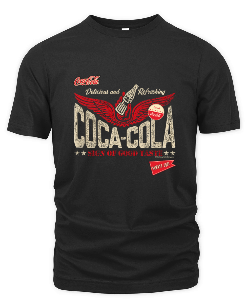 Coca-Cola Sign Of Good Taste Wings Vintage Logo Organic Unisex T-shirt