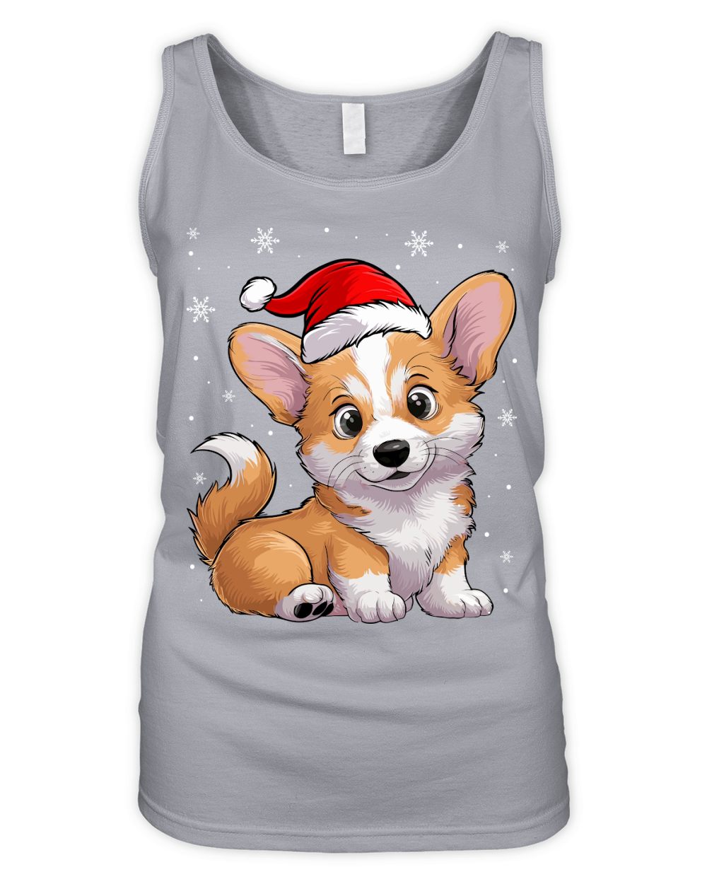 adorable corgi dog wearing santa hat Organic Women's Tank Top