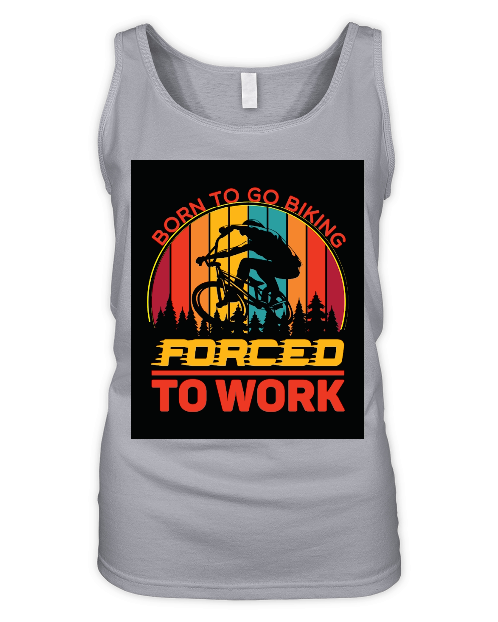 born to go biking forced to work camping 2 Organic Women's Tank Top