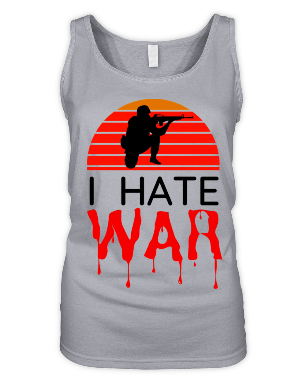 Hate war bloody text retro vintage design Organic Women's Tank Top