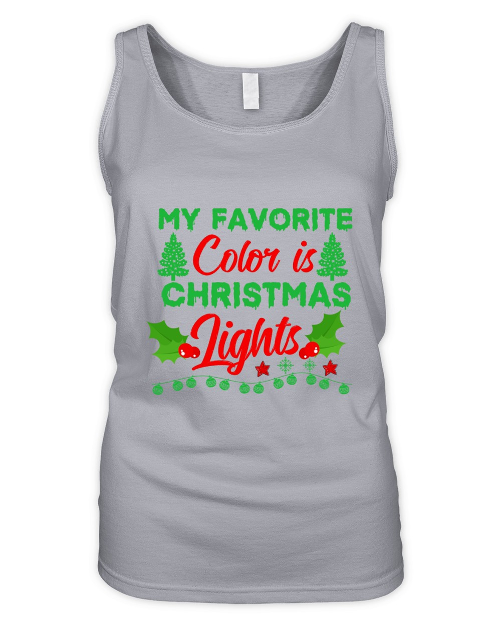 My Favorite Color is Christmas Lights  2 Organic Women's Tank Top