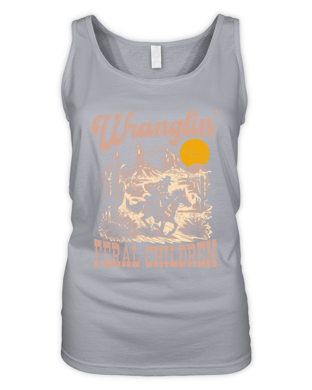 Raccoon Cowboy Color Organic Women's Tank Top