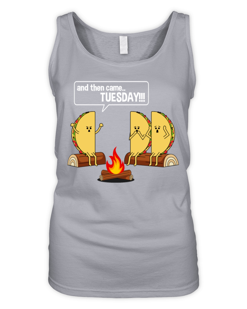 Taco Tells Scary Campfire Story About Tuesdays Funny Graphic Organic Women's Tank Top