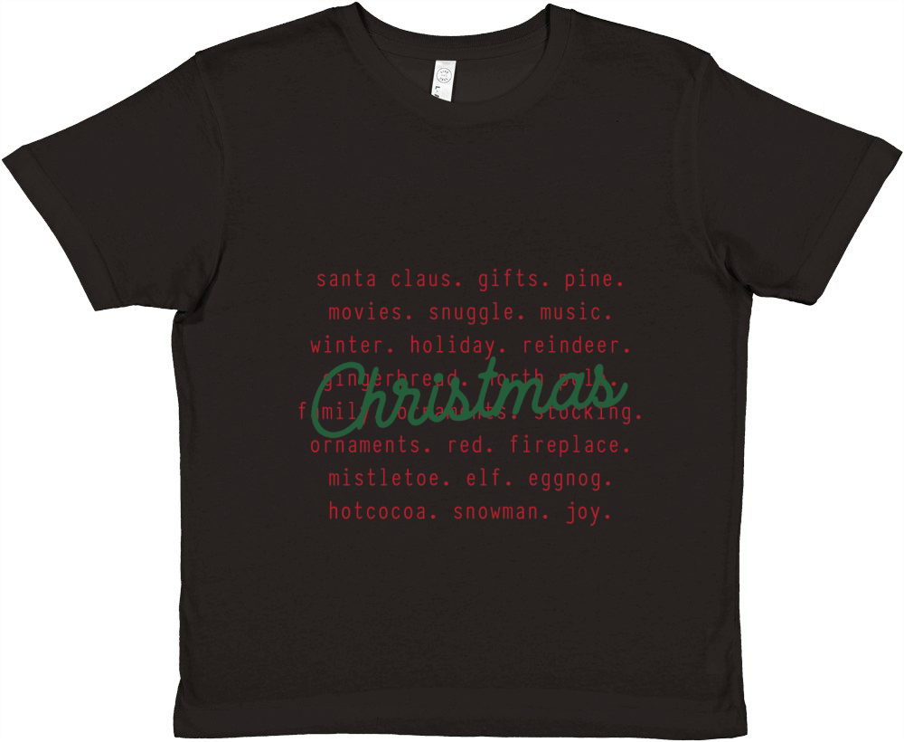 Christmas Words Premium Kids Crewneck T-shirt