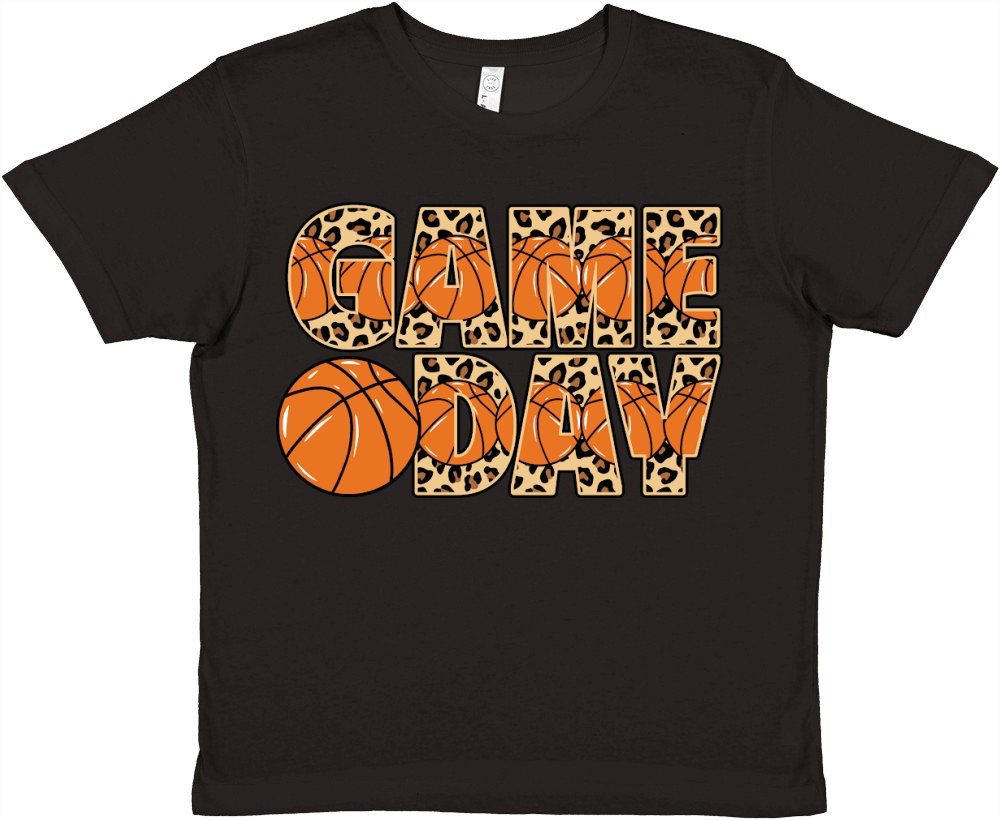 Game Day Leopard Basketball Premium Kids Crewneck T-shirt