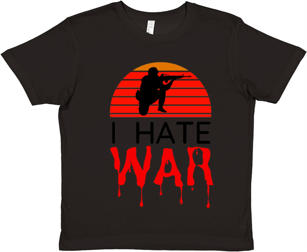 Hate war bloody text retro vintage design Premium Kids Crewneck T-shirt
