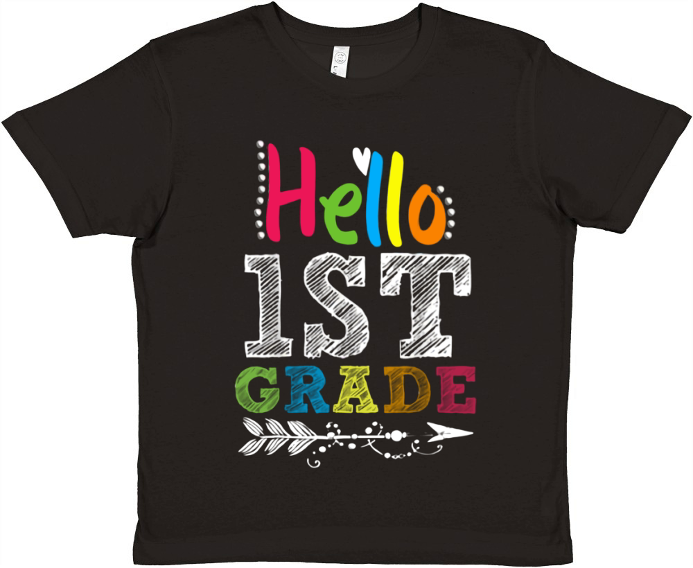 Hello First Grade Cute Back To School 1st Grade shirt Premium Kids Crewneck T-shirt