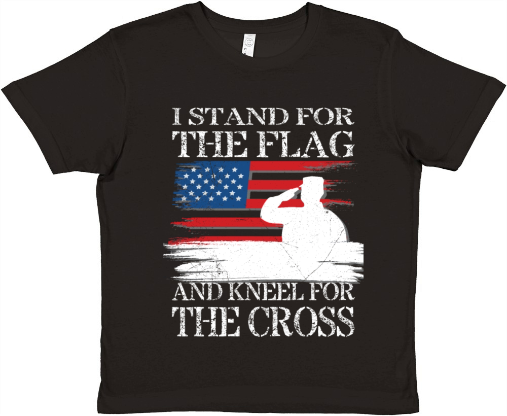 I Stand For The Flag And Kneel For The Cross Tee Premium Kids Crewneck T-shirt