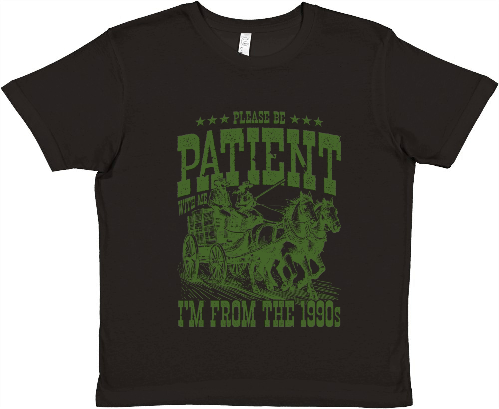 Im From The 1900s Cowboy Western L leaf Green Premium Kids Crewneck T-shirt