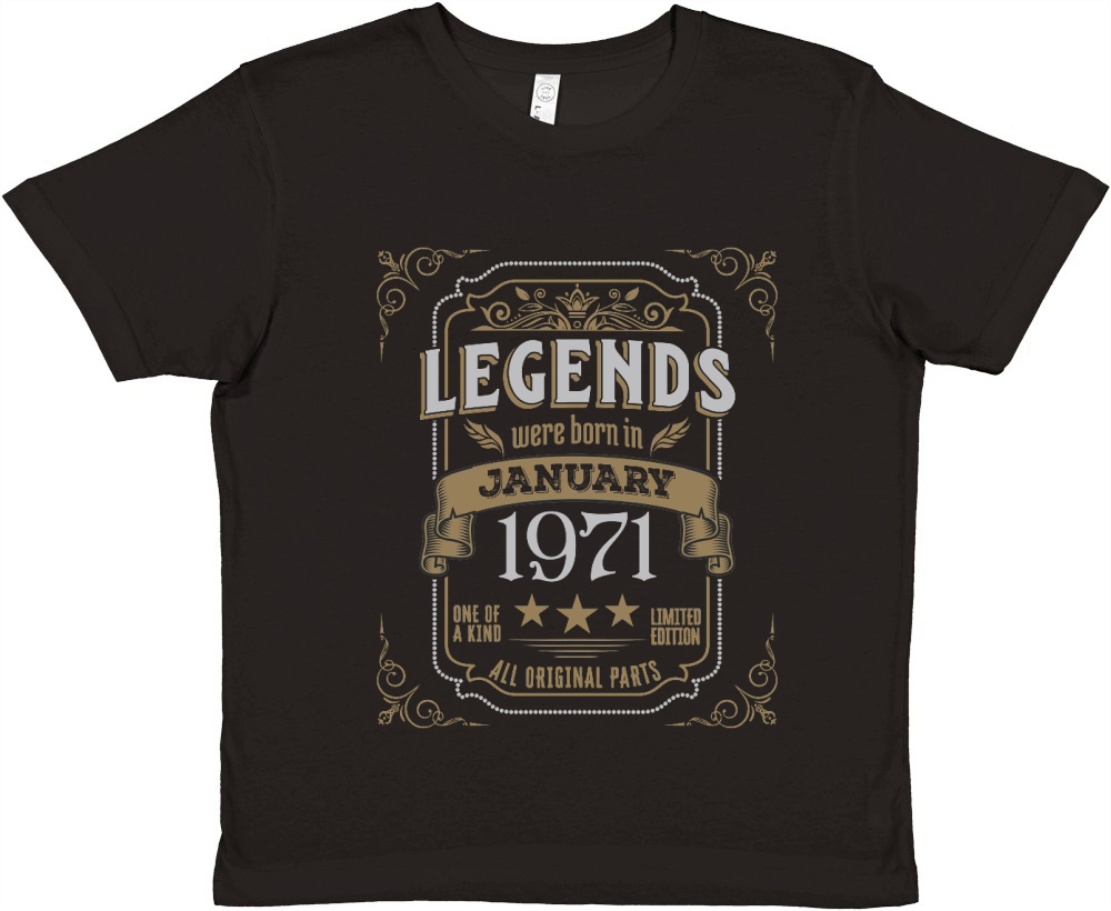 Legends Were Born In January 1971 Premium Kids Crewneck T-shirt