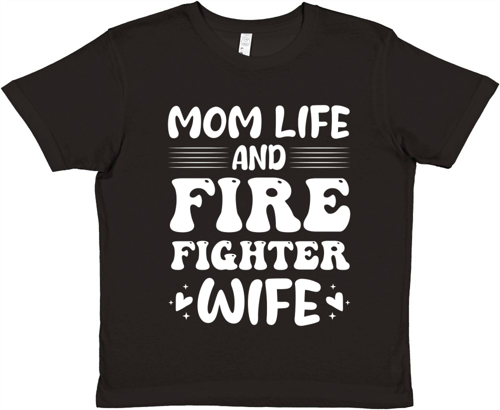 Mom Life And Firefighter Wife Premium Kids Crewneck T-shirt