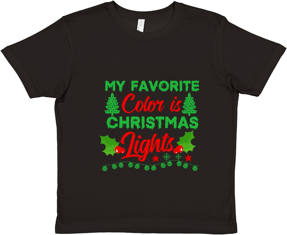 My Favorite Color is Christmas Lights  2 Premium Kids Crewneck T-shirt