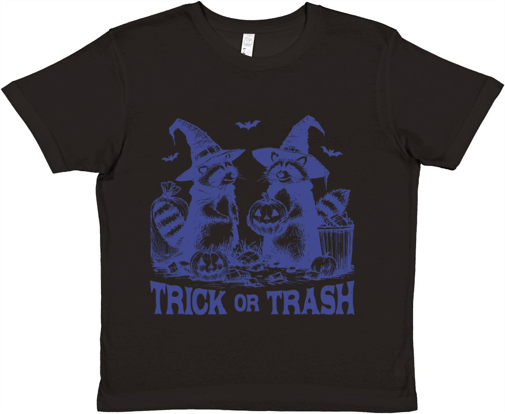 Trick Or Trash Halloween L vBlue Premium Kids Crewneck T-shirt