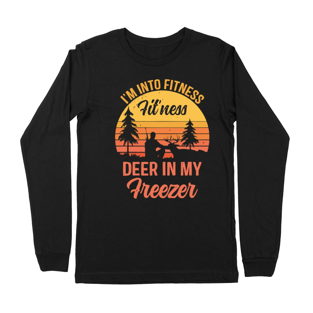 Buck Funny Deer Hunting Hunter Fitness Premium Long Sleeve