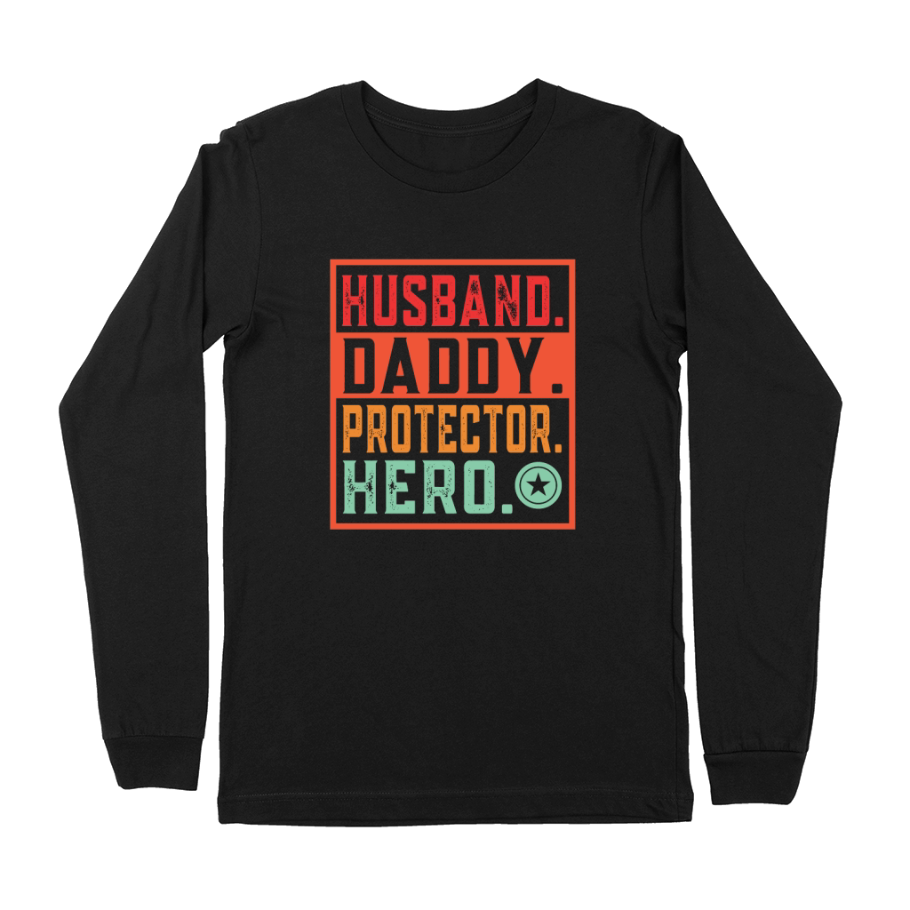 Husband daddy protector hero Premium Long Sleeve