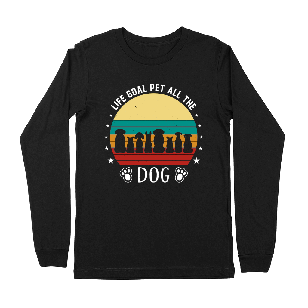 Life Goal Pet All The Dogs Vintage Premium Long Sleeve