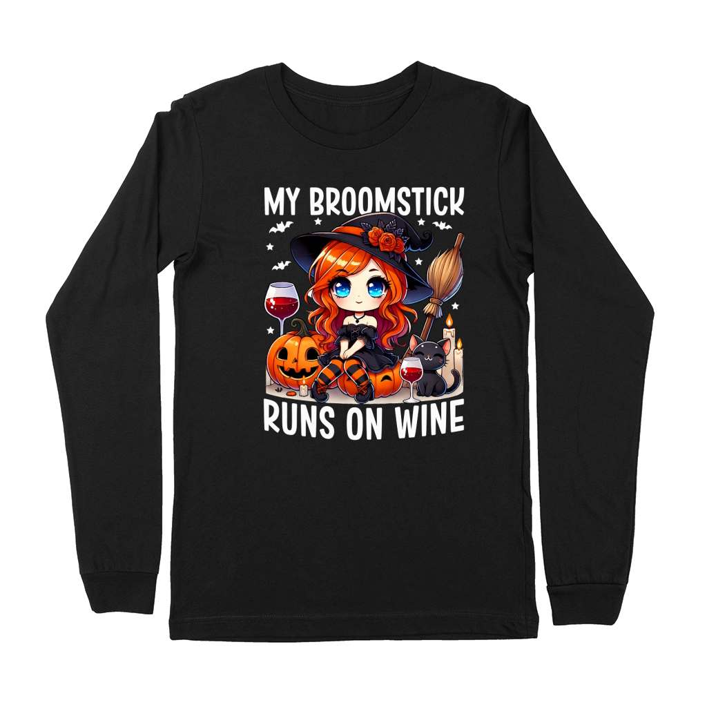 My Broomstick Runs On Wine Premium Long Sleeve