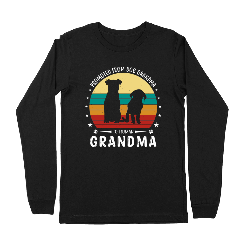Promoted from Dog Grandma to Human Grandma Premium Long Sleeve