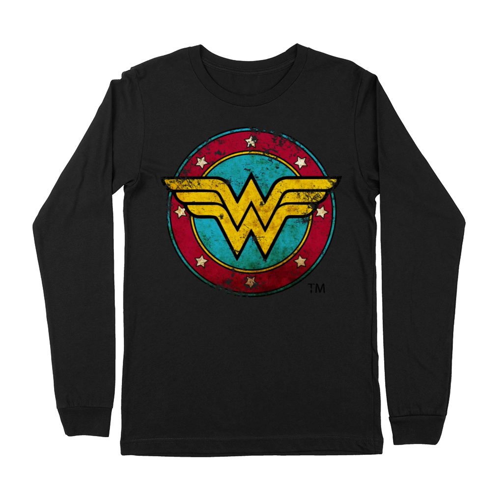 Wonder Woman Logo Distressed Premium Long Sleeve