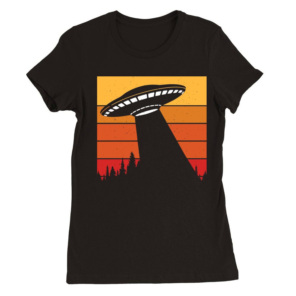Vintage UFO Alien 8 Premium Womens Crewneck T-shirt