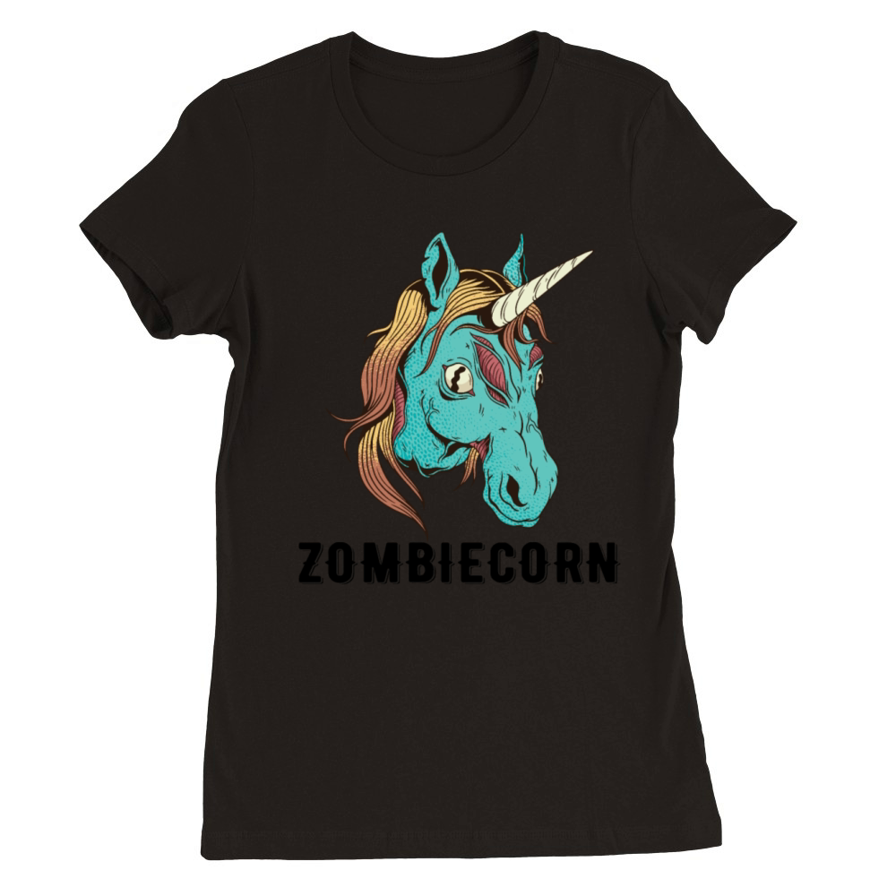 Zombie Unicorn Premium Womens Crewneck T-shirt