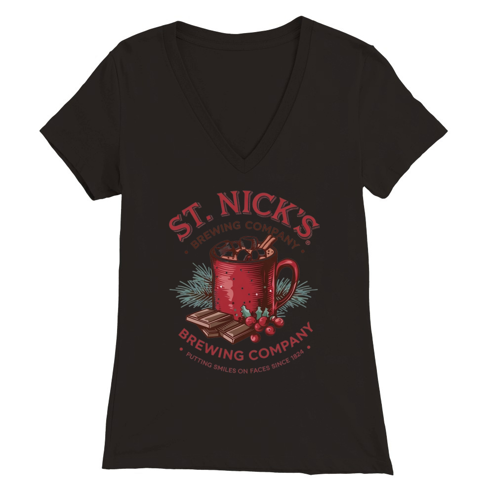 St Nicks Brewing Company Premium Womens V-Neck T-shirt